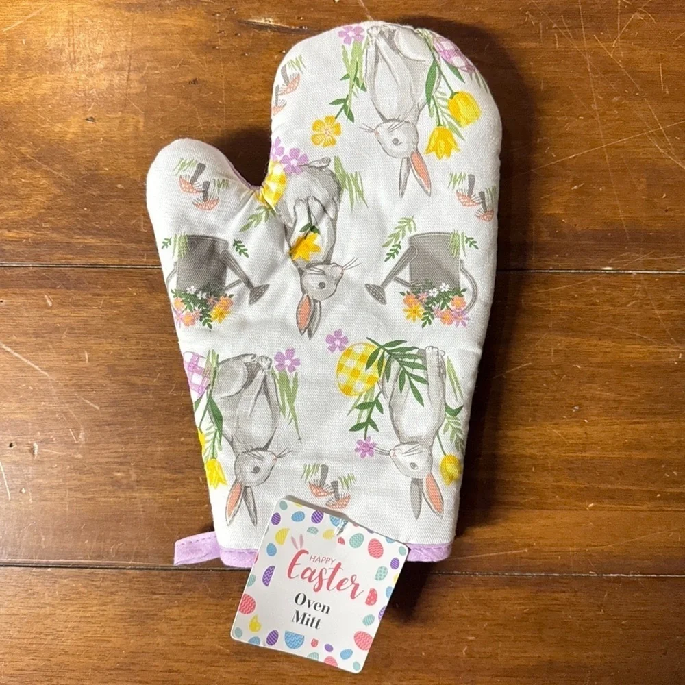 Easter Bunny Pot Holder and Oven Mitt